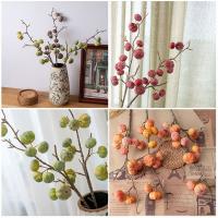 Ramas de calabaza artificiales de 12 frutas de planta verde, simulación realista hecha a mano, plantas falsas elegantes, decoración del hogar - details 11