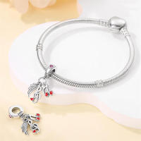 Cuentas para hacer joyas, dijes de alas de notas, compatibles con pulsera de plata - details 1