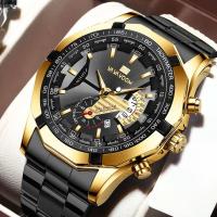 Resistente al agua hombres luminosos reloj de cuarzo deportivo casual correa de acero reloj - details 2
