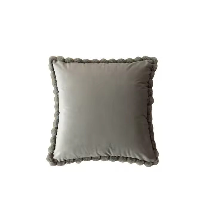 Funda de almohada de terciopelo respetuosa con la piel, funda de cojín Vintage de Color sólido, funda de almohada de 45x45cm con pelo de conejo - 1
