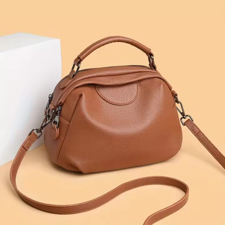 Bolso de hombro suave de gran capacidad con estilo, bolso cruzado informal versátil, bolso de viaje Retro, bolso de concha Simple - 1