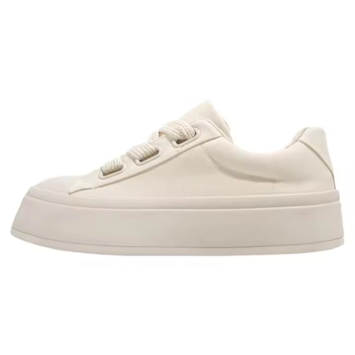 Plataforma zapatos blancos de las mujeres 2025 verano nuevos zapatos de las mujeres nicho casual zapatos de la junta estudiante versátil zapatos de lona ins marea - 1