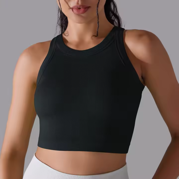 Nessaj-Chaleco deportivo sin costuras con almohadilla para mujer, sujetador de yoga, top corto de entrenamiento para fitness, gimnasio diario, correr, chaleco a prueba de golpes, sujetador elástico alto - 1