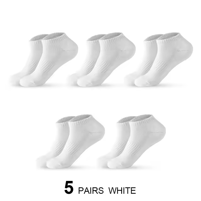 Calcetines deportivos tobilleros para hombre, medias transpirables de corte bajo, de algodón, suaves, informales, 5 pares - 1