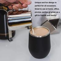 Huevera de acero inoxidable de doble capa de 12 oz con tapa, vino tinto, café, cocina y comedor - details 5