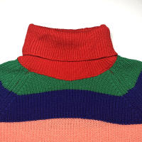Suéter cuello alto jersey color top manga larga suéter suelto top - details 5
