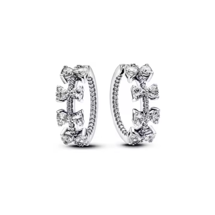 Pendientes de plata brillante, adecuados para mujer. - 1