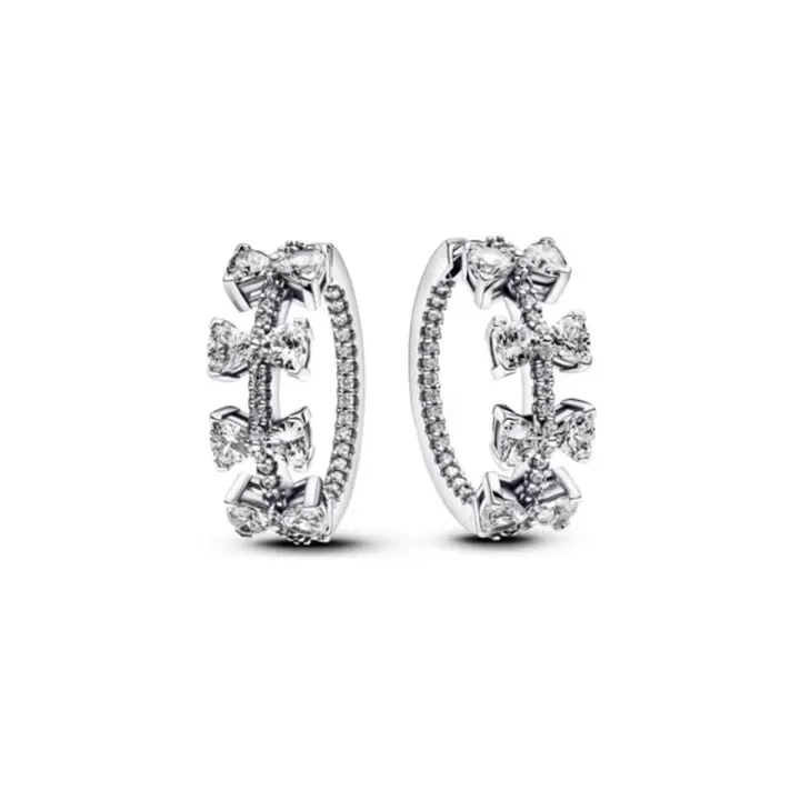 Pendientes de plata brillante, adecuados para mujer. - 1