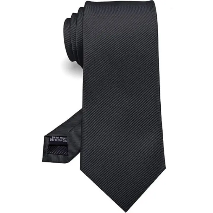 Corbata formal de color Liso para hombre - Negra - 1
