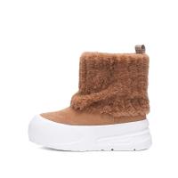 Botas de nieve de felpa para mujer con suela gruesa de bizcocho, algodón cálido de color sólido, diseño circular resistente al frío para otoño e invierno - details 1