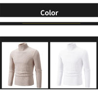 Suéter informal para hombre y mujer, jersey básico elástico de cuello alto, ajustado, cómodo, de punto, para primavera y otoño - details 6