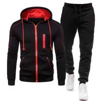 Conjunto deportivo informal para hombre, Sudadera con capucha y pantalones de cintura elástica, 2 piezas - details 3