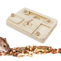 Juguete de forrajeo de madera, divertido juego de rompecabezas, juguetes de alimentación para conejito, hámster, Chinchilla, conejo para mascotas pequeñas - details 0