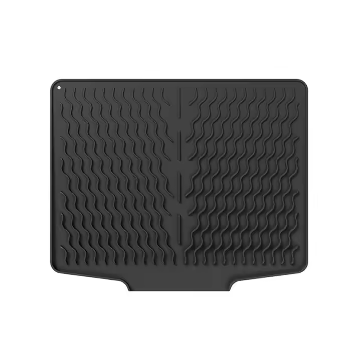 Estera de secado de platos de silicona grande y duradera, escurridor plegable de secado rápido antiescaldaduras, agujero colgante, alfombrilla para fregadero fácil de limpiar, encimera - 1