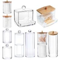 Caja de Almacenamiento Organizador de Baño para hisopos de algodón Cosméticos Joyería Maquillaje Eliminador de Maquillaje con Tapa de Bambú - details 11