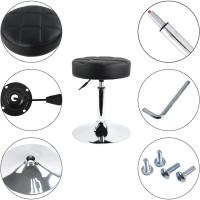 Barra Redondo Cuero Grueso PU barbero Giratorio Ajustable en Altura Que se Pueaplicar a la recepción del mostrador Bar del hogar (Negro) - details 6