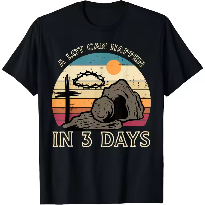 Mucho puede suceder en 3 días Pascua religiosa mujeres hombres niños camiseta hombres camiseta - 1