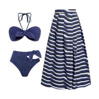 Traje de baño de una pieza para mujer, traje de baño con falda de un solo hombro, estampado floral 3D, ropa de playa adelgazante, nuevo para 2024 - details 5