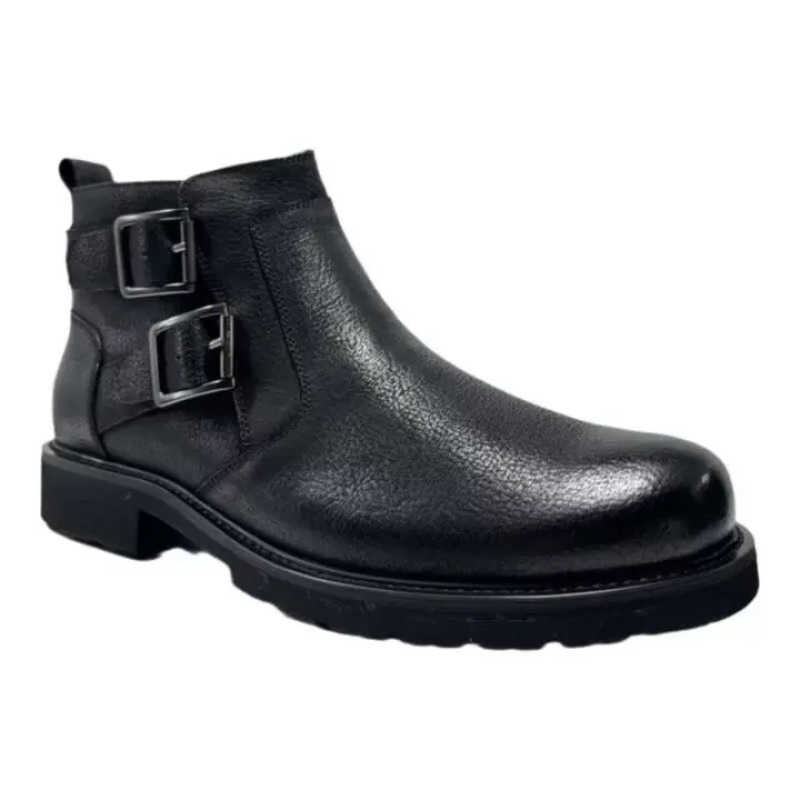 Botas de cuero para hombre hechas a mano de invierno de diseño italiano de alta calidad - 1