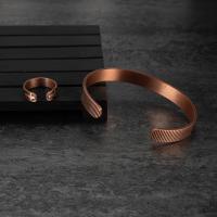 Conjunto de Joyería de Cobre Puro Pulseras Cruz Ajustables Retro Resizables para Hombres y Mujeres - details 3