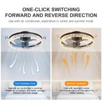 Ventiladores de techo Led inteligentes modernos, candelabro de acrílico nórdico Invisible, Control remoto por aplicación - details 2