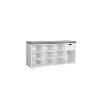 Mueble para Zapatos de 2 Puertas Estante con Compartimento Abierto Separador Ajustable 8 a 12 Pares - details 5