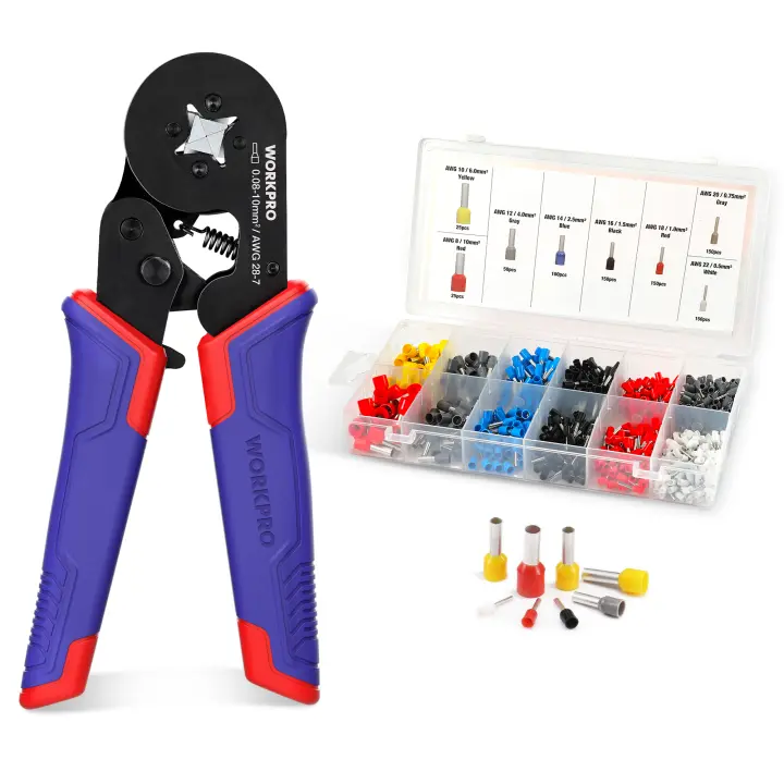 Alicates de Crimper WORKPRO Kit de 800 Terminales Eléctricos Alicates de Presión para Electricistas - 1