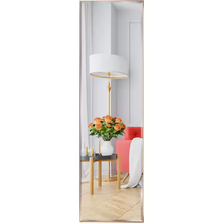 Espejo Pared Cuerpo Entero de 122x35 cm, Espejo Cuerpo Entero Decorativo con Marco Blanco, para Baño, Salón, Habitación y Recibidor, Inastillable - 1