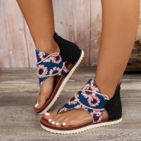 Sandalias planas estampadas con punta abatible para mujer, zapatos de playa a la moda, novedad de 2025 - details 3
