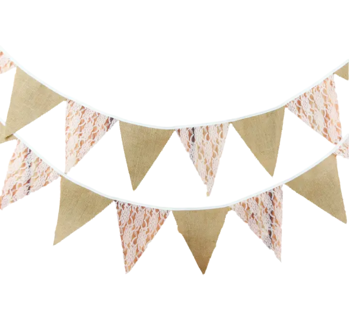 Banderines de encaje de celebración de 10,5 pies, banderas reutilizables de Festival triangular - 1