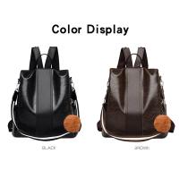 Mochila clásica de cuero sintético suave para mujer, Bolso multiusos a prueba de robo, versión coreana, novedad, envío directo - details 10