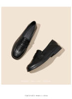 Mocasines de mujer estilo británico negro de fondo plano pequeños zapatos de cuero primavera y otoño suave cuero Doudou pequeño negro profesional zapatos de trabajo - details 8