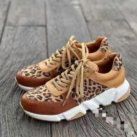 Nuevos zapatos casuales de suela gruesa y caña baja de gran tamaño con punta redonda y zapatos deportivos con estampado de leopardo - details 0