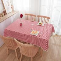 Mantel Pastoral a cuadros rojo y blanco, mantel cuadrado de lino y algodón para mesa de centro, mantel de picnic Rectangular, vajilla para el hogar - details 2