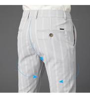 Pantalones Casuales a Rayas para Hombres Cómodos Negros, Khaki, Vino Rojo - details 2