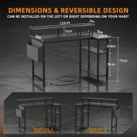 Mesa de Ordenador Grande en Forma L Esquina con LED Regleta Enchufada Ideal para Estudio, Trabajo, Dormitorio, Hogar - details 8
