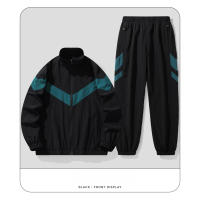 Conjunto Deportivo Casual para Hombres Primavera/Verano Chaqueta de Tracksuit con Cremallera, Pantalones con Cordón Material de Poliéster Diseño Sólido - details 13