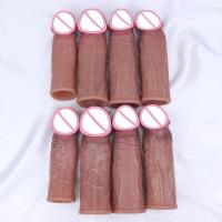 Empaque privado Sexy 4 estilos Funda suave realista para agrandar el pene Crecimiento grande Pene de silicona real Hombre Retraso de la eyaculación Condón extensible Juguete sexual - details 6