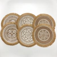Mantel Individual redondo Vintage de 36/38cm, manteles individuales trenzados lavables resistentes al calor con borlas, posavasos antideslizantes para mesa de comedor - details 27