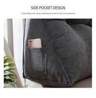 Cojín de Soporte Lumbar Triangular para Lectura con Cojín de Cabeza de Peluche Alivio del Dolor para Sofá Cama Silla Cojín de Cintura - details 3