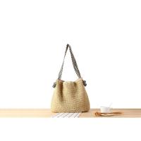Bolsa de playa estilo marino versátil con cuerda de papel, asa trenzada, correa de hombro anudada, nicho de vacaciones, bolsa trenzada. - details 2