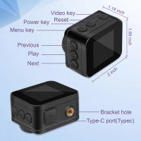 Mini cámara web A35 con WiFi para fotografía, videocámara pequeña inteligente con Motor, grabación de vídeo para bicicleta, resistente al agua, profesional, deportiva, DV - details 1