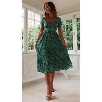 Vestido corto de verano con estampado Floral para mujer, Vestido corto de media manga, a la moda, para vacaciones y fiestas - details 3