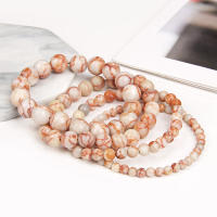 Pulsera de Piedra Mineral Zebra Rosa Frostada Natural Hecha a Mano Joyería de Meditación de Yoga - details 20