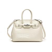 Bolso de mano de platino portátil con para viajeros patrón de cocodrilo, práctico bolso de mensajero Kelly - details 4
