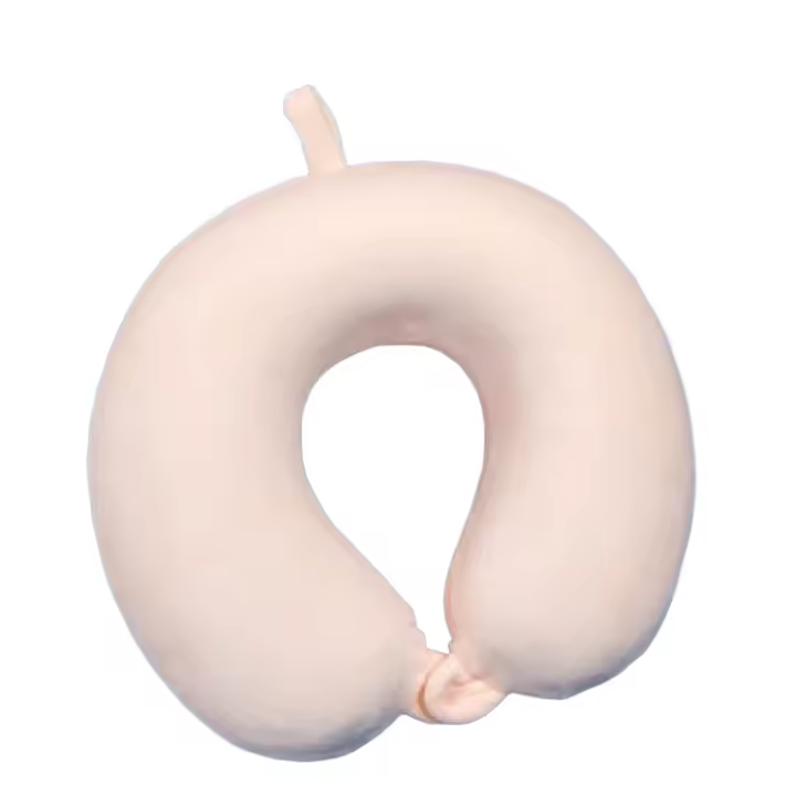 1 Almohada de respaldo de espuma viscoelástica en forma de U para protección del cuello, soporte para el cuello y la espalda para dormir sofá cama almohada de viaje para el hogar 30x30 cm (color carne) - 1