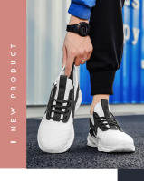 Zapatillas de correr con cordones para hombre, zapatos informales para caminar al aire libre, gimnasio, color blanco - details 8