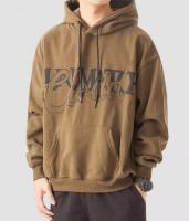 Sudadera con capucha cálida para hombre con estampado de letras y hombros esenciales holgada de diseñador de moda de lana de zorro plateado de diciembre - details 4