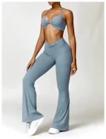 Conjunto de Yoga para Mujeres 2 Piezas Traje de Gimnasio Ropa Deportiva Sujetador de Cintura Alta Pantalones Cortos Leggings de Yoga Material de Nylon Adecuado para Primavera/Verano - details 17