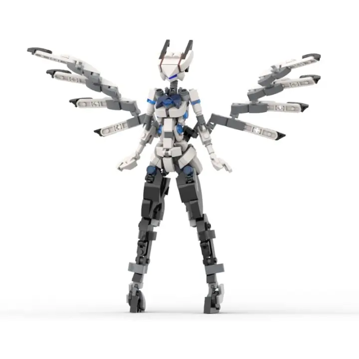 Juguete de bloques de construcción de armadura Mech para niña, traje móvil, figura de acción de Robot femenino, adorno coleccionable - 1